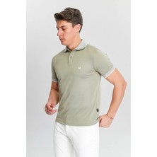 Erkek Haki %100 Pamuk Serin Tutan Fit Polo Yaka T-Shirt
