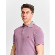 Erkek Fuşya %100 Pamuk Serin Tutan Fit Polo Yaka T-Shirt
