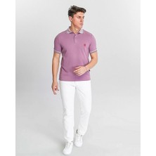 Erkek Fuşya %100 Pamuk Serin Tutan Fit Polo Yaka T-Shirt