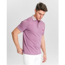 Erkek Fuşya %100 Pamuk Serin Tutan Fit Polo Yaka T-Shirt