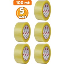 BADEM10 (5 ADET) Koli Bandı 45 Mm X 100 Metre Şeffaf Güçlü Yapışkanlı Kopmayan Bant