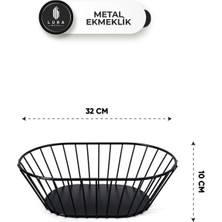 Siyah Metal Ekmek Kutusu Sepeti – Sofralarınız Için Şık ve Dayanıklı Ekmeklik 32 x 10 cm