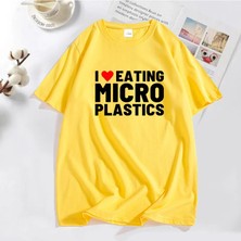 Tarz Sokak Ben Microplastic T-Shirt Erkekler Komik Mmicroplastic Mizah Mektup Baskı Tee Tops Yaz Pamuklu