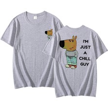 Tarz Sokak Ben Sadece Bir Chill Guy T Shirt Rahat Moda Harajuku Grafik T Shirt Kadın Erkek Pamuklu Kısa