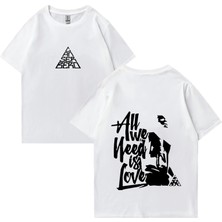 Tarz Sokak Sıcak Cancerbero Tüm Ihtiyacımız Aşk T Shirt Erkek Kadın Vintage Hip Hop Streetwear Gevşek Kı