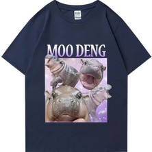 Tarz Sokak Moo Deng Kabarık Domuz Tayland'da Bebek Komik Meme T-Shirt Erkek Kadın Kawaii Streetwear T-Sh