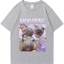 Tarz Sokak Moo Deng Kabarık Domuz Tayland'da Bebek Komik Meme T-Shirt Erkek Kadın Kawaii Streetwear T-Sh