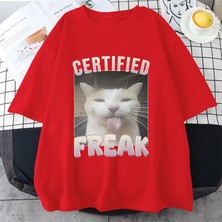 Tarz Sokak Sertifikalı Çılgın Komik Kedi Meme T Shirt Kadın Erkek Sıcak Satış Kalça Hopt-Shirt  St