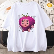 Tarz Sokak Melanie Martinez Çilek Sevimli Grafik T Shirt Yeni Erkek Kadın's Kawaii Gevşek Giysiler Kısa