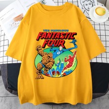 Tarz Sokak Sıcak Retro Fantastik 4 Vintage Grafik T Shirt Kadın Erkekler Yüksek Kaliteli Rahat Saf Pamuk