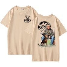 Tarz Sokak Avcılık Trump T-Shirt Busch Işık Trump Avcılık Destekçisi T Rahat Pamuk Kısa Kollu T-S