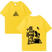 Tarz Sokak Sıcak Cancerbero Tüm Ihtiyacımız Aşk T Shirt Erkek Kadın Vintage Hip Hop Streetwear Gevşek Kı