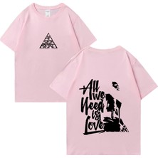 Tarz Sokak Sıcak Cancerbero Tüm Ihtiyacımız Aşk T Shirt Erkek Kadın Vintage Hip Hop Streetwear Gevşek Kı