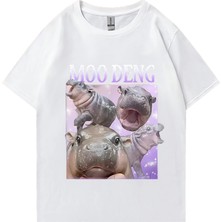 Tarz Sokak Moo Deng Kabarık Domuz Tayland'da Bebek Komik Meme T-Shirt Erkek Kadın Kawaii Streetwear T-Sh
