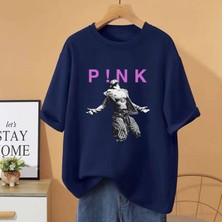 Tarz Sokak Vintage Pembe P!nk Şarkıcı O-Boyun T Shirt Yaz Erkek Kadın Hip Hop Streetwear Boy Saf Pa