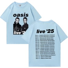Tarz Sokak Oasis Canlı 25 Tur Grafik T-Shirt Adam Kadın Sıcak Satış 100% Pamuk Rahat O-Boyun Kısa Kollu