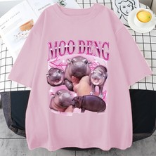 Tarz Sokak Tayland Yılında Moo Deng Bouncy Domuz Bebek Komik Meme T-Shirt Erkekler Kadınlar Kawaii T-Shi