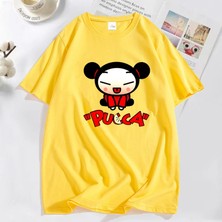 Tarz Sokak Komik Karikatür Pucca Çin Bebek T-Shirt Erkekler Kadınlar Sevimli Grafik T Shirt Pamuk Kısa K