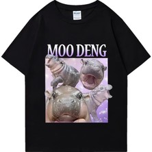 Tarz Sokak Moo Deng Kabarık Domuz Tayland'da Bebek Komik Meme T-Shirt Erkek Kadın Kawaii Streetwear T-Sh