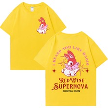 Tarz Sokak Kırmızı Şarap Süpernova T Shirt Chappell Roan Erkekler Kadınlar Harajuku Kısa Kollu Orta Batı