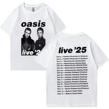 Tarz Sokak Oasis Canlı 25 Tur Grafik T-Shirt Adam Kadın Sıcak Satış 100% Pamuk Rahat O-Boyun Kısa Kollu