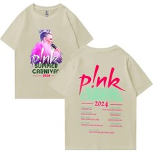 Tarz Sokak Pembe Şarkıcı Yaz Karnaval Tur Konser P!nk Grafik Kısa Kollu % Pamuk Tee Boy