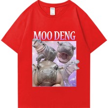 Tarz Sokak Moo Deng Kabarık Domuz Tayland'da Bebek Komik Meme T-Shirt Erkek Kadın Kawaii Streetwear T-Sh
