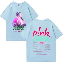 Tarz Sokak Pembe Şarkıcı Yaz Karnaval Tur Konser P!nk Grafik Kısa Kollu % Pamuk Tee Boy