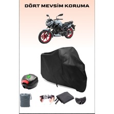 Tvs Raider 125 Arka Çanta Uyumlu Siyah Motosiklet Branda Su Geçirmez Dayanıklı Kumaş