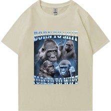 Tarz Sokak Komik Anime Bok Olmak Zorla Goril Grafik T Shirt Retro Kısa Kollu O-Boyun T-Shirt Erkek Kadın
