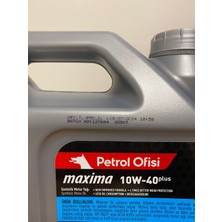 Petrol Ofisi Maxima 10W-40 5litre Motor Yağı (2024 Üretim)