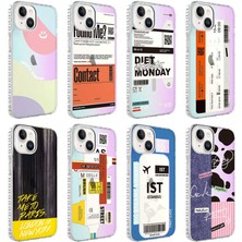 Noktaks Apple iPhone 14 Plus - Kılıf Airbag Kenarlı Renkli Desenli Silikon Elegans Kapak - No7