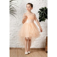 Mnk Baby & Kids Uzun Kuyruk Tütülü Askılı Kız Filira Elbise MNK0584
