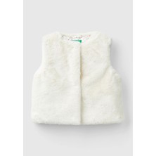 Kız Çocuk Ekru Peluş Yelek