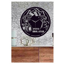 Hediyelikevi Kişiye Özel Fotoğrafçı Temalı Ahşap Duvar Saati