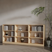 Lucca 3 'lü Suntalam Kitaplık ( 106 x 240 x 28 ) Akçaağaç ( Mat )