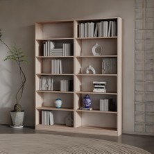 Alizya Suntalam Kitaplık ( 200 x 160 x 28 ) Hareli Ceviz (Mat)