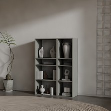 Lime Suntalam Kitaplık ( 140 x 100 x 37 ) Antrasit ( Mat )
