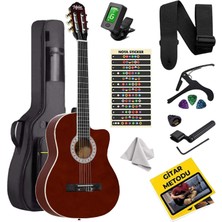 Midex MGX-100BRW-BAG Üst Seviye Klasik Gitar 4/4 Sap Ayarlı