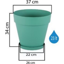 23 Lt Tabaklı Izgaralı Dekoratif Plastik Yalı Saksı