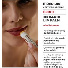 Monoibio Buriti Organik Onarıcı Dudak Bakım Kremi - Kuru ve Çatlak Dudaklar İçin Nemlendirici Lip Balm 5 ml