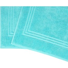 Maura Home Boheme  Pamuklu Lüks 2'li Banyo Paspası Seti | 50 x 70 cm  | Turkuvaz