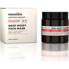 Monoibio Rosehip Organik Nemlendirici Yüz Bakım Maskesi - Mat Yorgun Donuk Ciltler için Yoğun Nemlendirici 100 ml