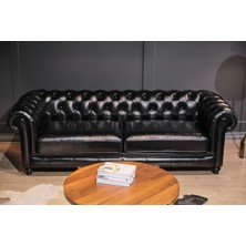 Koçaklar Home Living Clovis Hakiki Deri Koltuk Takımı / Siyah