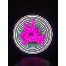 Çizgi Neon Cizgineon Sonsuzluk Ayna Neon LED Işıklı Duvar Dekarasyon