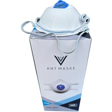 Ant Beyaz Ventilli FFP2 Nr Boya Konik Maske - 25 Adetlik 10 Paket