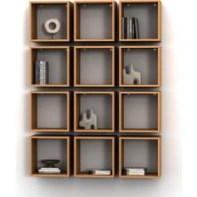 Kutu Raf - Model 1 ( Derinlik 20 cm )  Bambu ( Mat )