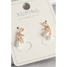 Callerrons Accessories Pirinç Rose Renk Inci Detay Düğüm Model Kadın Küpe - EBJ241228W30223