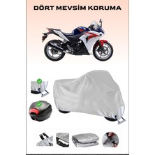 Breen Honda Cbr 250 R Için Arka Çanta Ve Kilit Uyumlu Gri Motosiklet Branda, Güvenli