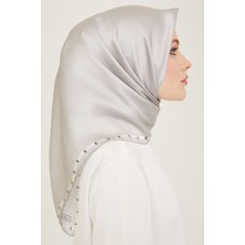 Armine Dj Saf Ipek Eşarp 9165D (Sura) (Nostalji) - Gümüş- 9165D - 19